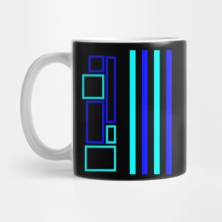 Blue Lines Blue Squares Mug